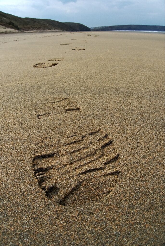 footprint, sand, track